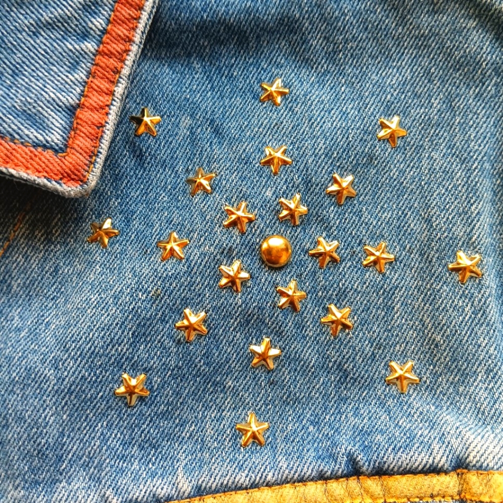 EUC Vintage Gitano Country Styled Embellished Denim Vest Size Large - Picture 8 of 10